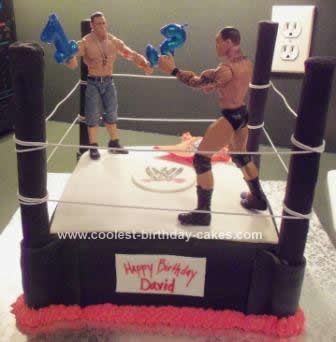 Homemade WWE Birthday Cake
