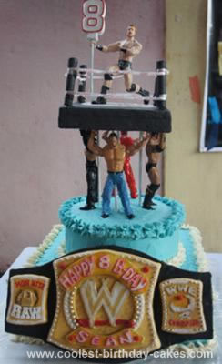Homemade WWE Birthday Cake