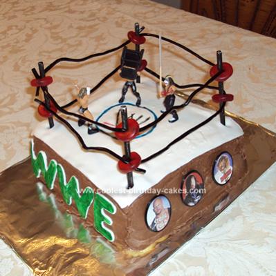 Homemade WWE Wrestling Ring Cake