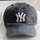 Homemade Yankees Baseball Cap Birthday Cake