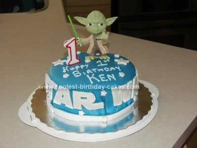 Homemade Yoda Birthday Cake