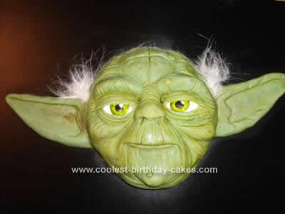 Homemade Yoda Star Wars Theme Cake