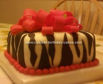 Homemade Zebra Giftbox Birthday Cake