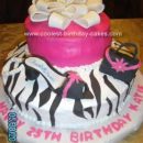 Homemade Zebra Print Gift Box Cake