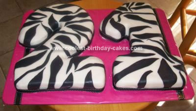 Homemade Zebra Striped Birthday Cake