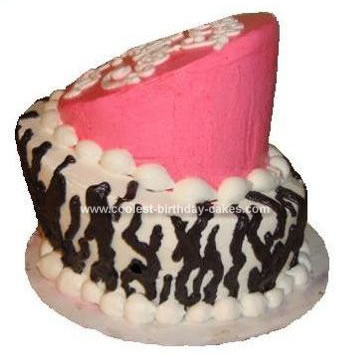 Homemade Zebra Topsy Turvy Cake