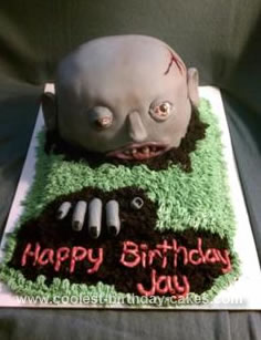 Homemade Zombie Birthday Cake