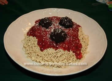 Homemade Lady & The Tramp Spaghetti Cake