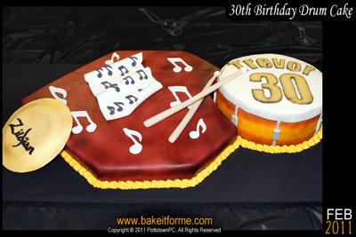 30th Birthday Drum  Cake