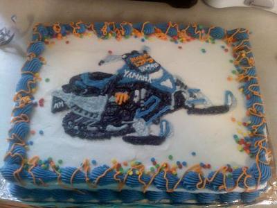 snowmobile cake