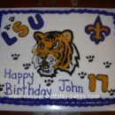 Homemade LSU Tigers Birthday Cake