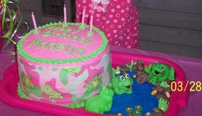 Pink & Green Camoflauge Cake
