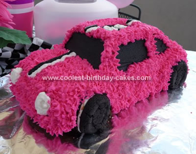 Pink Race Car Cake