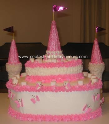 Pretty Pink Castle Cake