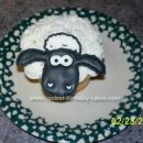 Homemade Shaun the Sheep Cupcake