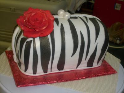 zebra purse cake