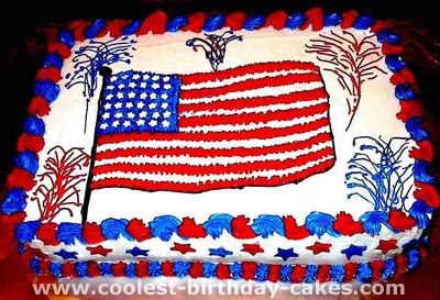 Flag-Shaped 4th of July Cakes