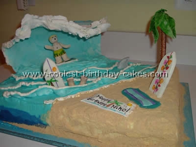 Surfing Birthday Cake Decorations