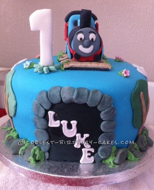 1st Birthday Thomas the Tank Train Cake