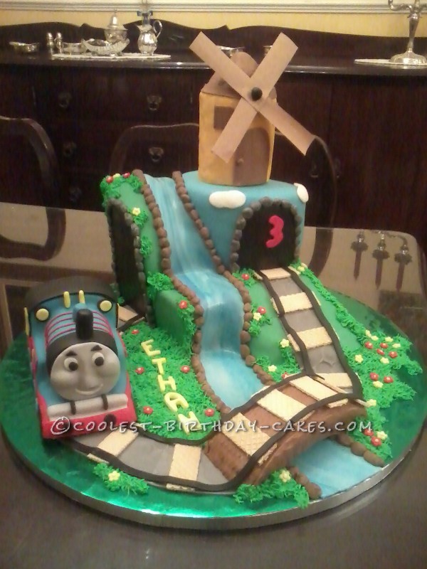 On the Right Track with a Thomas the Tank Engine Scene Cake