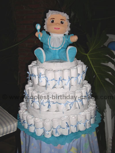 standing baby diaper cake