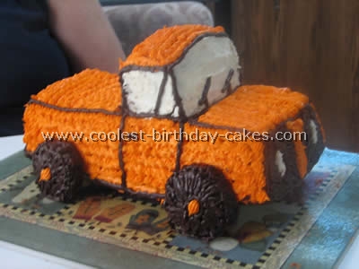 Pickup Shaped Easy Cake Recipe