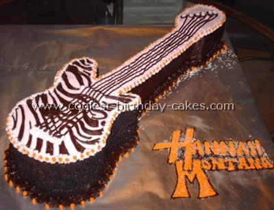 Guitar Shaped Birthday Cake | bakehoney.com