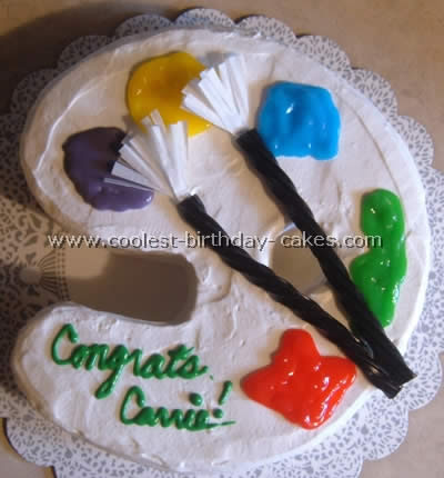 Artist Palette Kid Birthday Cake