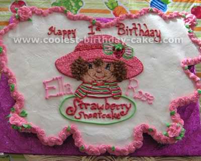 Strawberry Shortcake Kids Birthday Cake Idea