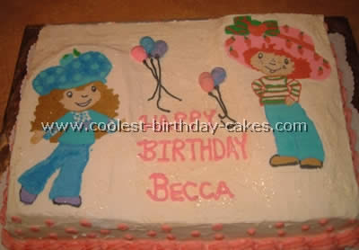 Strawberry Shortcake Kids Birthday Cake Idea