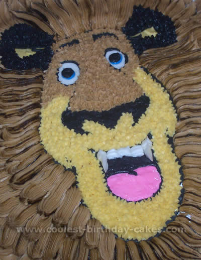 Alex the Lion Madagascar Animal Cake Photo