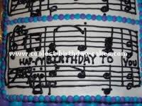 Musical Notes Birthday Party Cake