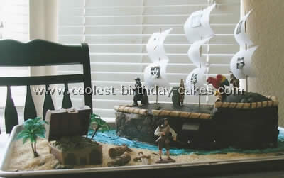 Homemade Pirate Ship Birthday Cake