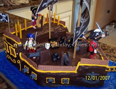 Homemade Pirate Ship Birthday Cake