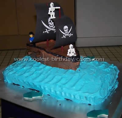 Homemade Pirate Ship Cake