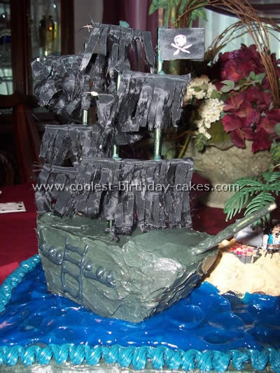 Homemade Pirate Ship Cake