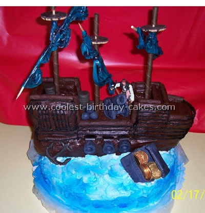 Homemade Pirate Ship Cake