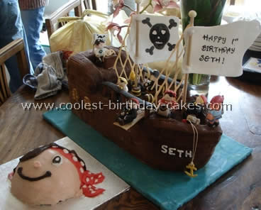 Homemade Pirate Ship Cake