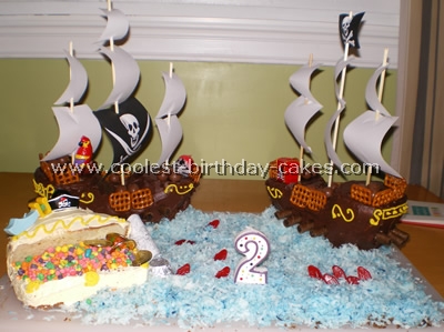 Homemade Pirate Ship Cake