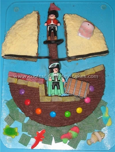 Homemade Pirate Ship Cake