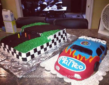 Coolest M&M Race Car Cake