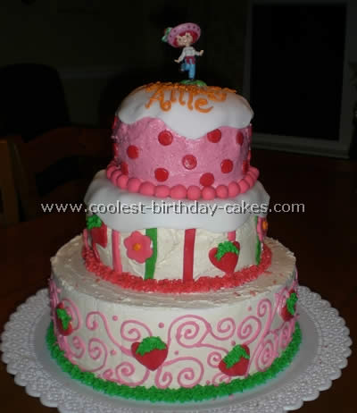 Strawberry Shortcake Kids Birthday Cake Idea