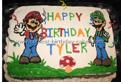 Super Mario Brother Cake Photo