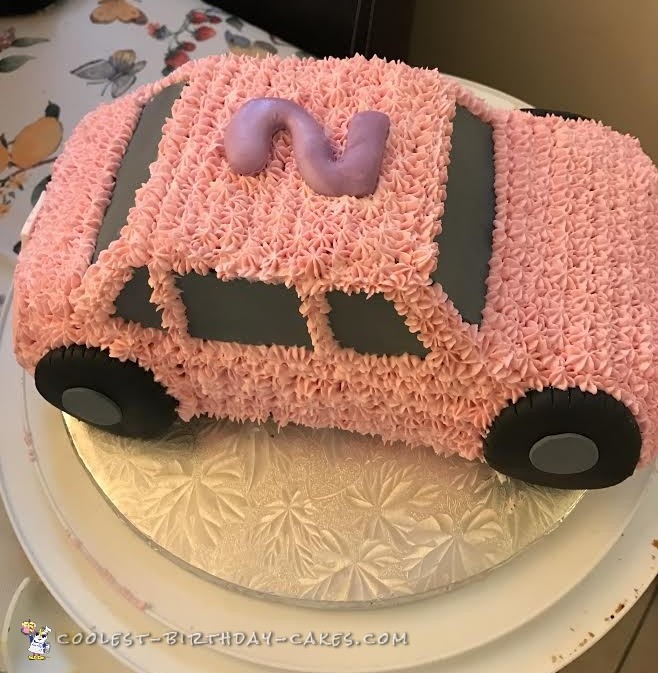 Cute, Pink Car Cake for a 2 Year Old Girl