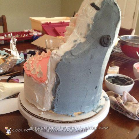 Shark Breach Cake