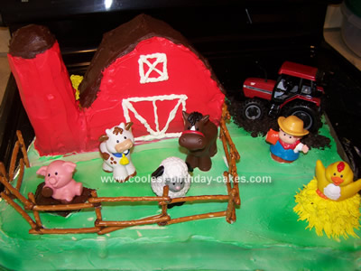 Sweet Homemade 3D Barnyard Birthday Cake