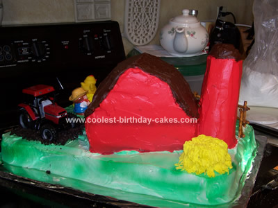 Sweet Homemade 3D Barnyard Birthday Cake