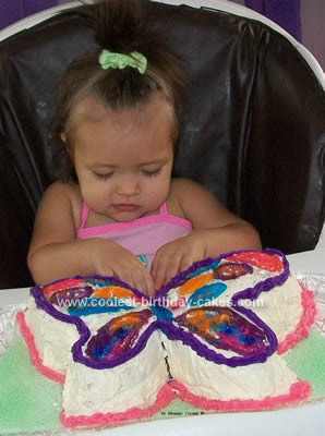 Cool Homemade Colorful Butterfly Birthday Cake