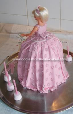 Pretty Homemade Princess Barbie Cake