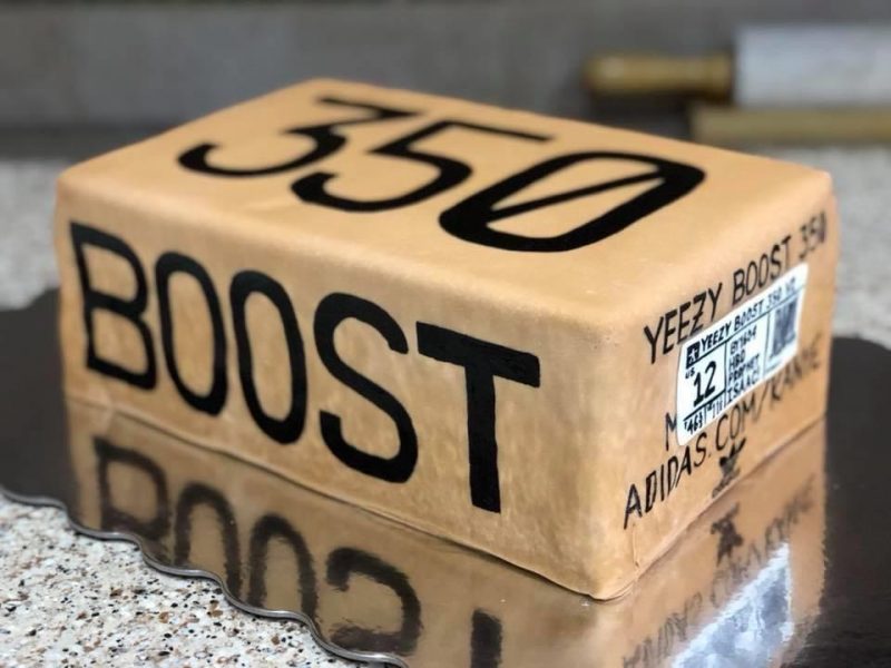 Yeezy Boost sneaker and Box Cake